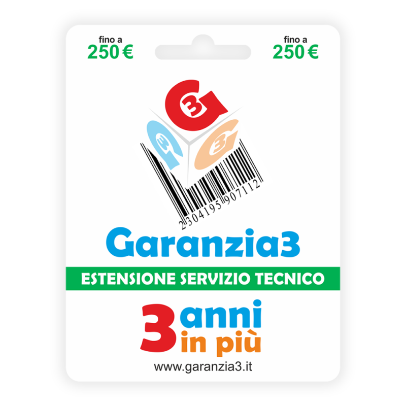 GARANZIA3 RE-USE 2 anni extra per prodotti ricondizionati massimale 250€
